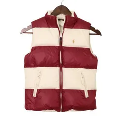 ラルフローレン キッズ M リバーシブル ダウンベスト 赤白 ワンポイント刺繍