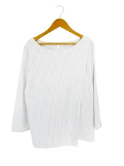 アー・ヴェ・ヴェスタンダード ミッシェルクラン a.v.v standard カットソー 長袖 ラウンドネック ストライプ サイズL 白 QQQ