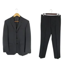 コムサデモードメン COMME CA DU MODE MEN シングルスーツ テーラード ジャケット スラックス セットアップ ビジネス 3つボタン 無地 ブラック サイズ2 QQQ