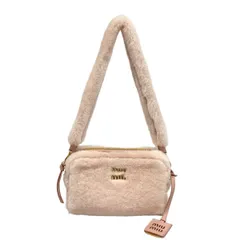 miumiu(ミュウミュウ) ショルダーバッグ - 5BH118 ライトピンク フラッフィー/ミニサイズ ムートン