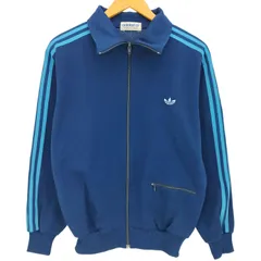 アディダス adidas 80s デサント製 トレフォイルロゴ刺繍 3ライン トラックジャケット メンズ 表記無 
