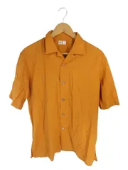 ユニクロ UNIQLO ユー U カットソー シャツ 半袖 ボタン 無地 オレンジ サイズM QQQ