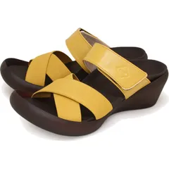 regettacanoe(リゲッタカヌー) クロスベルトウェッジサンダル カジュアルサンダル (cjlw5524a-mus)、マスタード