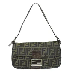 本物 フェンディ FENDI ズッカ マンマバケット ショルダーバッグ ハンドバッグ キャンバス ブラウン Zucca バッグ 中古・