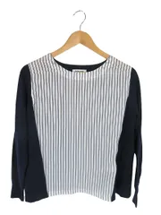グローバルワーク GLOBAL WORK プルオーバー ニット 長袖 ストライプ ネイビー ホワイト サイズM QQQ