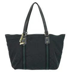 本物 グッチ GUCCI シェリーライン GGキャンバス トートバッグ ハンドバッグ ブラック 139260 Shelly Line バッグ 中古・