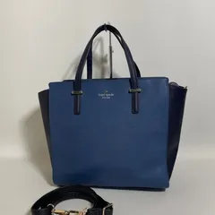 2601-105｜美品｜ケイトスペード 2WAYバッグ レザー ブルー×ネイビー
