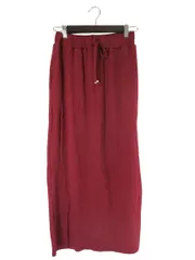 ローリーズファーム LOWRYS FARM ニット スカート リブ ロング サイズF ボルドー系 QQQ