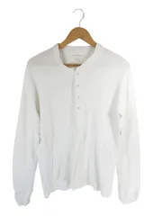 ユナイテッドアローズ UNITED ARROWS プルオーバー tシャツ サーマル ヘンリーネック 長袖 ロンT 無地 ホワイト サイズL QQQ