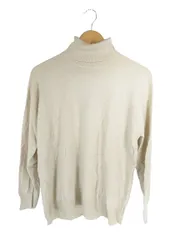 オペークドットクリップ OPAQUE.CLIP プルオーバー ニット 長袖 タートルネック リブ 無地 ベージュ サイズM QQQ