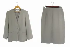 JANE MORE ジェーンモア セットアップ ノーカラー ジャケット タイト スカート  サイズ9 グレー QQQ