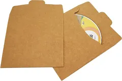 heizi CD DVD ケース 100枚入 ディスクケース クラフト 紙 無地 厚紙 ブルーレイ 収納 保管 12.5x12.5cm 茶色 (12.5x12.5cm 茶色)