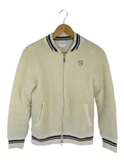 キャロウェイ CALLAWAY ジャケット ボア ゴルフ ウェア スポーツ ジップアップ リブ ロゴ 刺繡 ワンポイント ホワイト サイズM QQQ