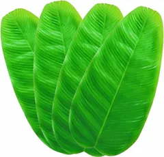 heizi バナナリーフ 4枚セット 葉っぱ 南国演出 結婚式 パーティ 造花 大 58x28cm (大 58x28cm 4枚)