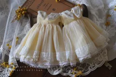No.A224 ブライス blythe ミモザ刺繍えりのワンピース アウトフィット