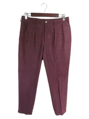 ピーティートリノ PT TORINO SMOOTH FIT パンツ スラックス ストレート ロング ゴムウエスト スウェード調 ヘリンボーン パープル サイズ48 QQQ