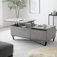 昇降式ダイニングテーブル ストーングレー 120×80cm※都内手渡し - メルカリ