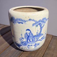 陶器 火鉢 手あぶり 手炙り 鉢カバー 青白陶器火鉢 古典的な和の