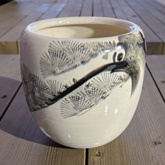 古物　火鉢　瀬戸火鉢　メダカ鉢　山水画　染付 値下げ 古道具 染め付け 山水、花鳥紋 陶器 瀬戸焼 火鉢 - メルカリ