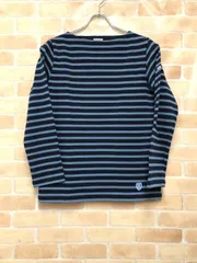 【中古】 タグ付 ORCIVAL オーシバル カットソー ボーダー ストライプ ブルー×ネイビー 1 111425266