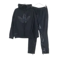 adidas (アディダス) ×VANQUISH ヴァンキッシュ スタースタッズ フーデッドジャケット ドローストリング トラックパンツ セットアップ ブラック Z41398/Z41400