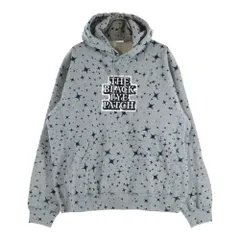 THE BLACK EYE PATCH (ブラックアイパッチ) 22AW LABEL STAR PATTERNED HOODIE ラベル スターパターン プルオーバーパーカー スウェットフーディ グレー