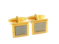 ■美品■ LANVIN ランバン カフスボタン カフリンクス アクセサリー 紳士 メンズ シルバー系×ゴールド系 DL1056のサムネイル