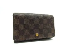 LOUIS VUITTON ルイヴィトン N61730 ダミエ ポルトモネ ビエ トレゾール 二つ折り 財布 ウォレット ブラウン系 DK9757