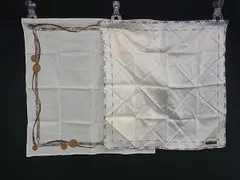 BURBERRY バーバリー チェック柄 ハンカチ ポケットチーフ メンズ レディース まとめ売り 2点セット ベージュ系×イエロー系 DL6615