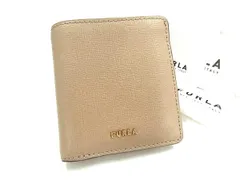 ■美品■ FURLA フルラ バビロン レザー 二つ折り 財布 ウォレット 札入れ 小銭入れ レディース ベージュ系 DL7107
