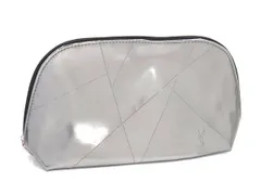 ■美品■ YVESSAINTLAURENT イヴサンローラン PVC マルチポーチ マルチケース クラッチバッグ メンズ レディース シルバー系 DL6506