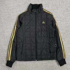 アディダス ブラック ゴールド 3本線 ダウン ジャケット