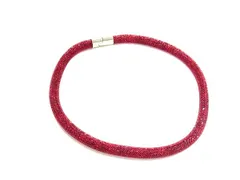 ■美品■ SWAROVSKI スワロフスキー スターダスト ネックレス チョーカー アクセサリー レディース レッド系×シルバー系 DL7589