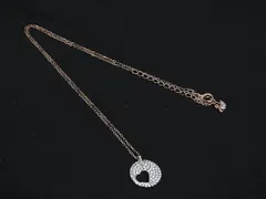 ■美品■ SWAROVSKI スワロフスキー ラインストーン ネックレス ペンダント アクセサリー ピンクゴールド系×シルバー系 DL7747