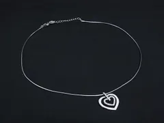 ■美品■ SWAROVSKI スワロフスキー ラインストーン ハート ネックレス ペンダント アクセサリー レディース シルバー系 DL7881