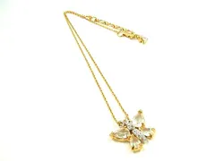 SWAROVSKI スワロフスキー ラインストーン バタフライ 蝶 ネックレス ペンダント アクセサリー レディース ゴールド系×クリア DL7893