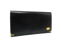 dunhill ダンヒル レザー 二つ折り 長財布 ウォレット 札入れ 紳士 ビジネス メンズ ブラック系 DL5653