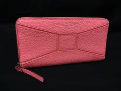 ■美品■ kate spade ケイトスペード レザー ラウンドファスナー 長財布 ウォレット レディース ピンク系 DL7480