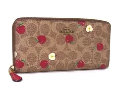 ■美品■ COACH コーチ 86093 シグネチャー PVC ラウンドファスナー 長財布 ウォレット 小銭入れ 札入れ カード入れ ブラウン系 DL8029