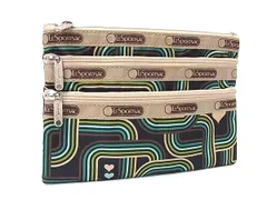 ■美品■ LeSportsac レスポートサック ナイロン ポーチ マルチケース 小物入れ レディース ブラウン系×マルチカラー DL8531