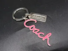 ■美品■ COACH コーチ キーリング キーホルダー バッグチャーム シルバー系×ピンク系 DL5756