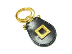GIVENCHY ジバンシィ レザー キーリング キーホルダー バッグチャーム ブラック系×ゴールド系 DL5766のサムネイル