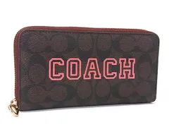 COACH コーチ CB856 シグネチャー PVC ラウンドファスナー 長財布 ウォレット 小銭入れ 札入れ ブラウン系×ブラック系 DL8060