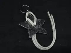 ■新品■未使用■ ChristianDior クリスチャンディオール レザー スター 星 キーホルダー チャーム シルバー系×グレー系 DL8605