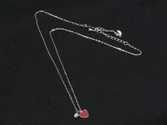 ■極美品■ SWAROVSKI スワロフスキー カラーストーン ハート ネックレス アクセサリー レディース シルバー系 DL8671
