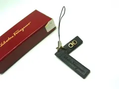 ■美品■ Salvatore Ferragamo フェラガモ レザー ストラップ バッグチャーム レディース ブラック系 DL5780