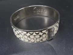 COACH コーチ シグネチャー バングル ブレスレット アクセサリー レディース シルバー系×ホワイト系 DL5802