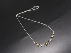 ■美品■ COACH コーチ ラインストーン ネックレス ペンダント アクセサリー レディース シルバー系×ゴールド系 DL5818