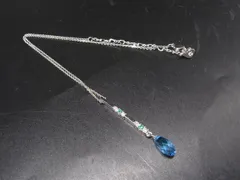 ■美品■ SWAROVSKI スワロフスキー クリスタル ネックレス ペンダント アクセサリー レディース シルバー系×ライトブルー系 DL5823