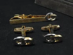 ChristianDior クリスチャンディオール ヴィンテージ カフリンクス カフス ネクタイピン アクセサリー 2点セット ゴールド系 DL8383